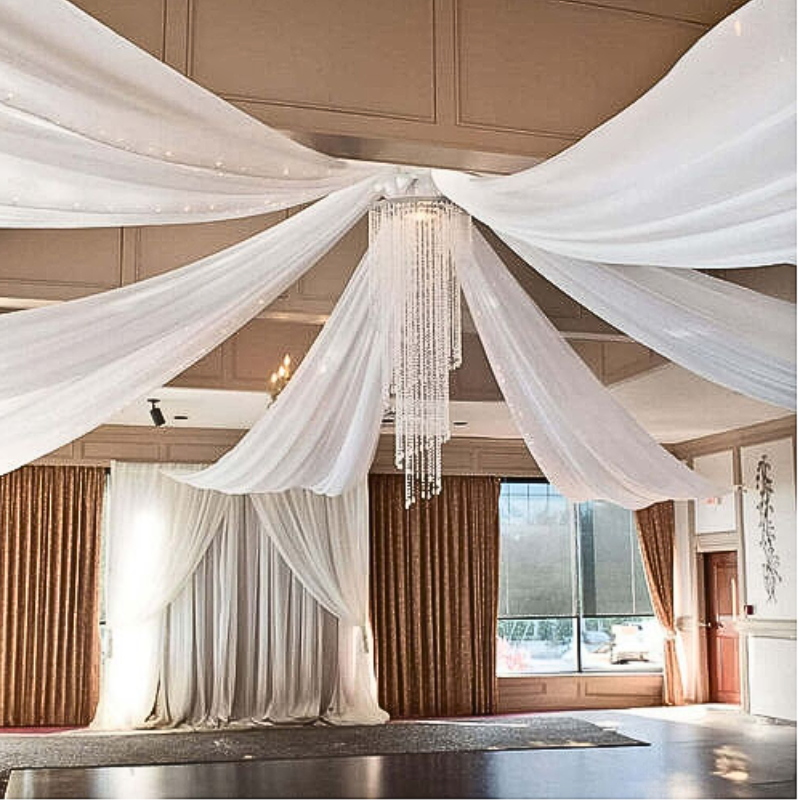 White Sheer Ceiling Drapes