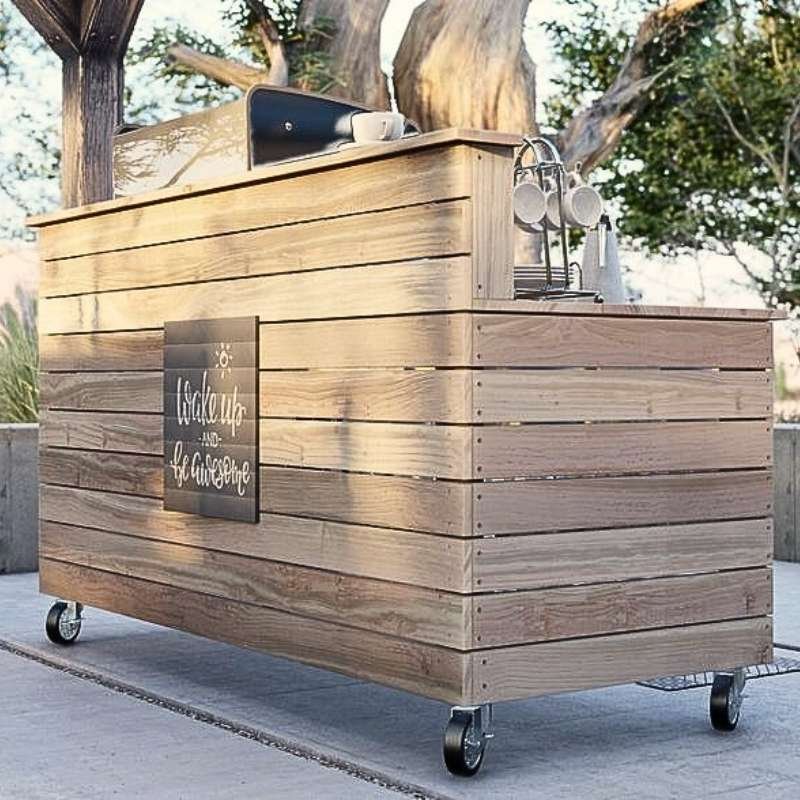 Rustic Wooden Slat Bar