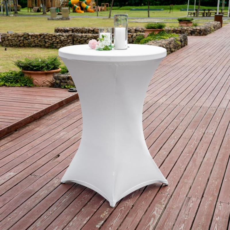White Spandex Highboy Table Cover - Image 5