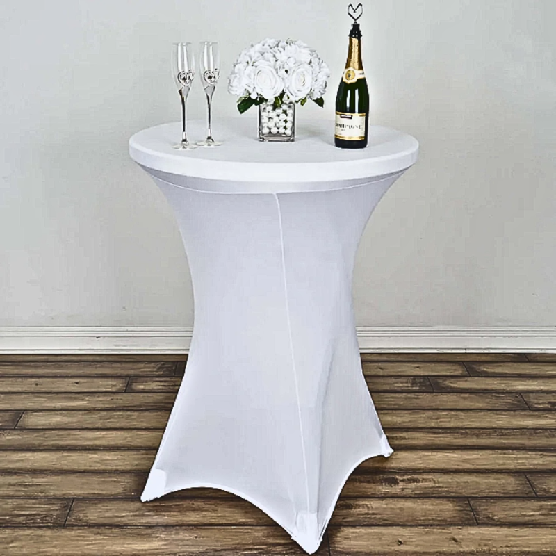 White Spandex Highboy Table Cover - Image 4
