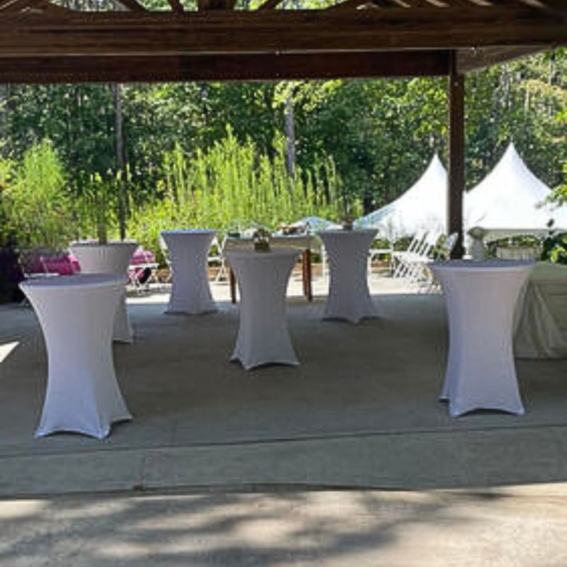 White Spandex Highboy Table Cover - Image 3