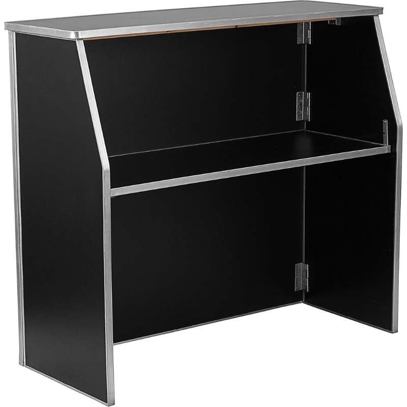 4' Black Folding Mobile Bar