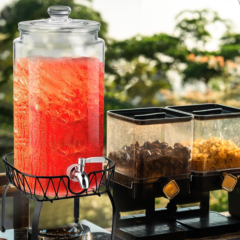 Three Gallon Glass Beverage Dispenser - Image 3