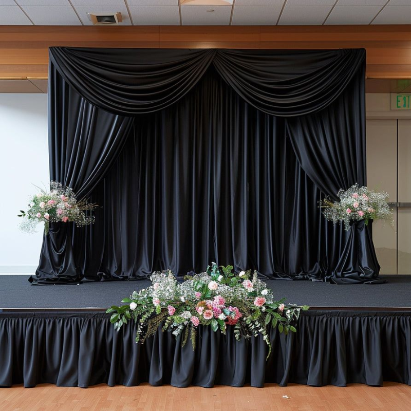 Black Drape Panel (Linen Fabric Only) – Set of 4 - Image 3