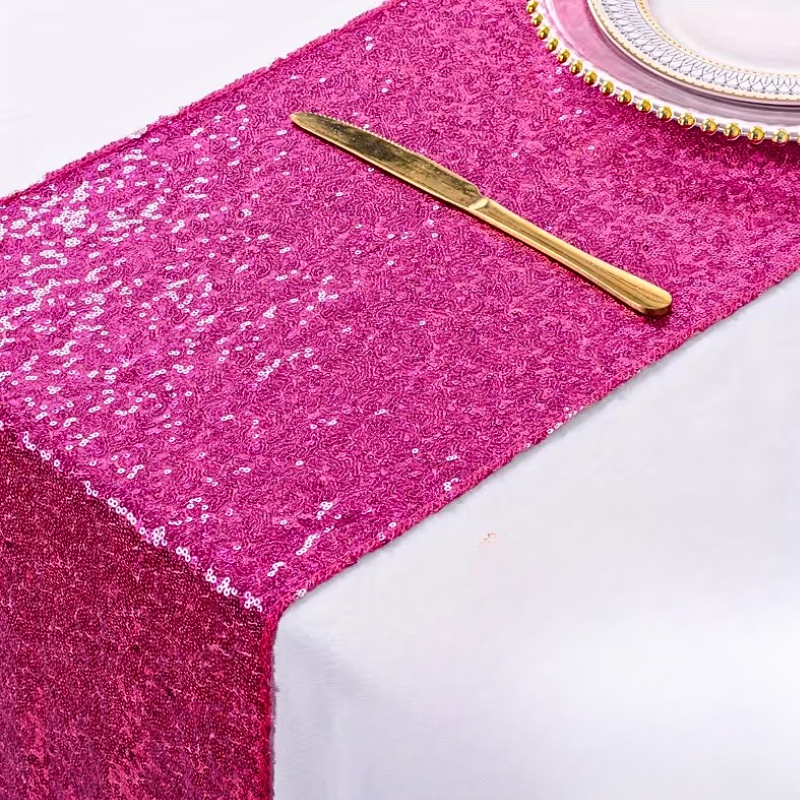 Hot Pink Sequin Table Runner (12x108)