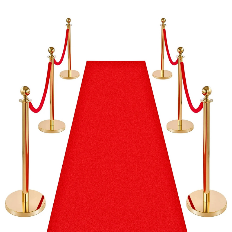 Gold Stanchions with Red Velvet Rope - Image 4