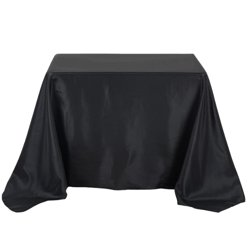 90x90-Inch Black Square Polyester Table Linen