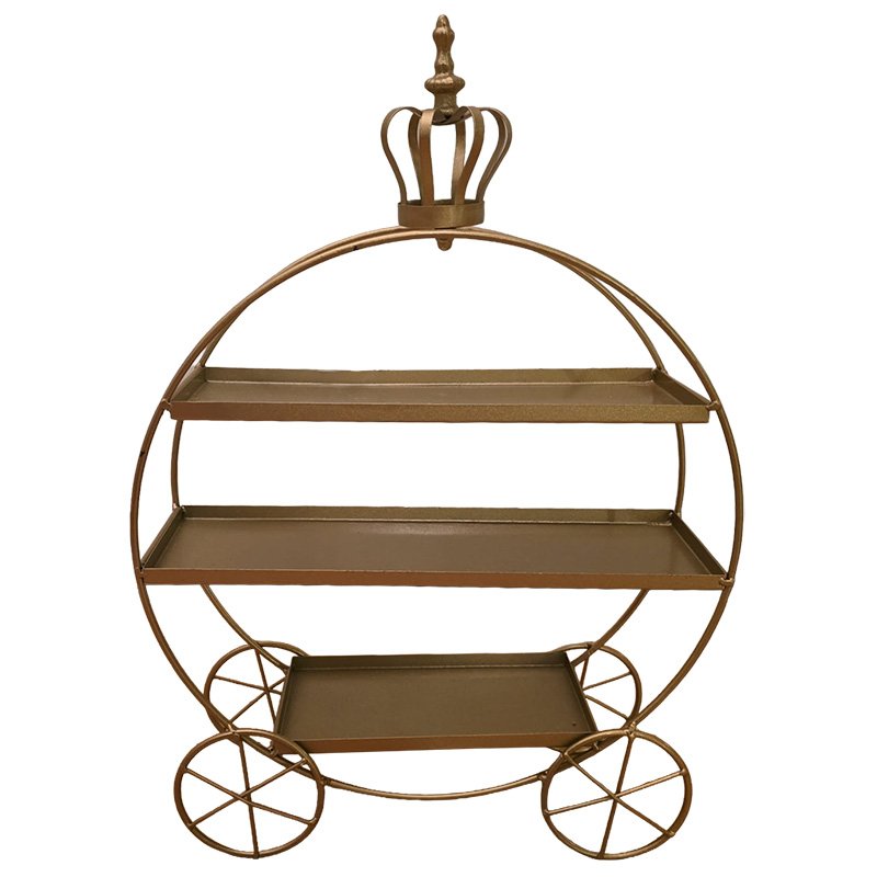 Golden Royal Carriage 3-Tier Dessert Stand